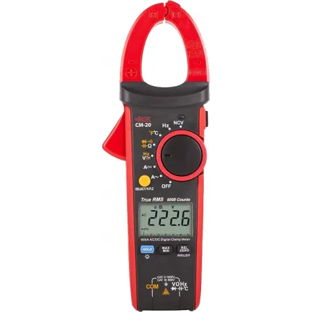 Клещи токоизмерительные RGK CM-20 цифр. измер.ток:переменный/постоянный черный/красный (779692)