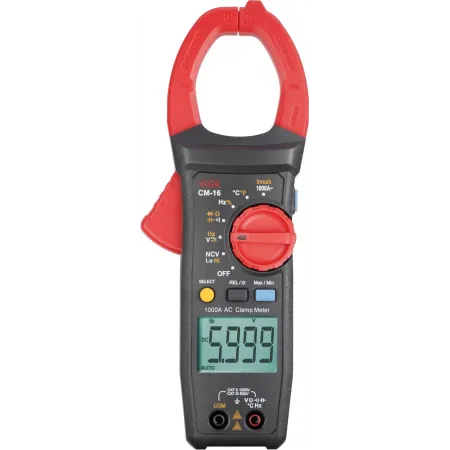 Клещи токоизмерительные RGK CM-16 цифр. измер.ток:переменный черный/красный (755122)