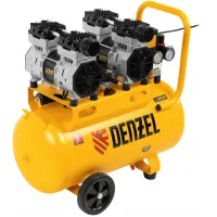 Компрессор поршневой Denzel DLS 1500/50 безмасляный 260л/мин 50л 1500Вт желтый