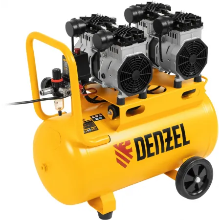 Компрессор поршневой Denzel DLS 2200/50 безмасляный 380л/мин 50л 2200Вт желтый