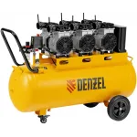 Компрессор поршневой Denzel DLS 3300/100 безмасляный 570л/мин 100л 3300Вт желтый