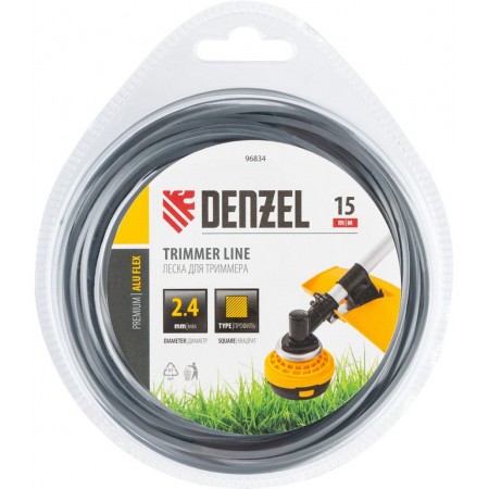 Леска для садовых триммеров Denzel Aluflex d=2.4мм L=15м (96834)