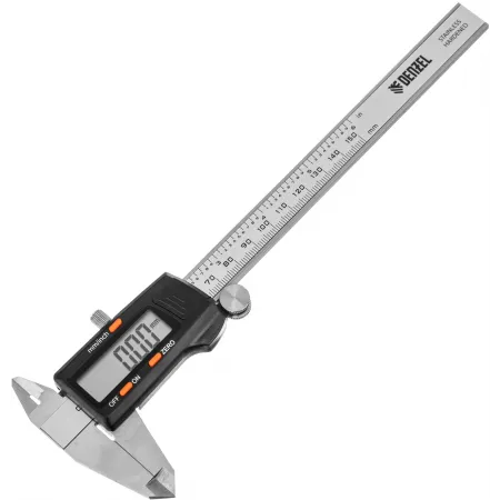 Штангенциркуль электронный Denzel 31613 черный/серый пластиковый футляр Штангенциркуль электронный Denzel 31613 черный/серый пластиковый футляр