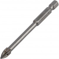 Сверло Denzel 728053 по плитке Д=6мм (1пред.) для дрелей