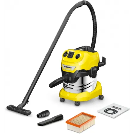 Строительный пылесос Karcher WD 4 P S V-20/5/22 1000Вт (уборка: сухая/сбор воды/выдув) желтый