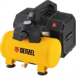 Компрессор поршневой Denzel DLS750/6 безмасляный 140л/мин 6л 750Вт желтый/черный