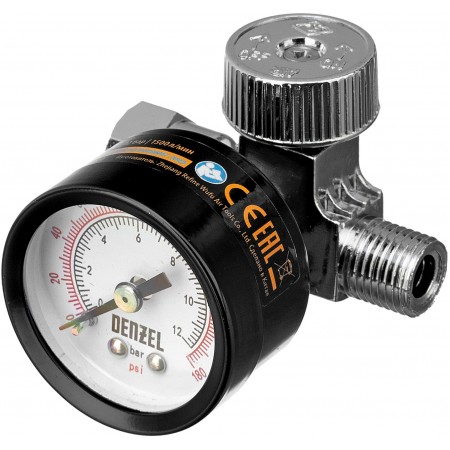 Регулятор давления для компрессоров Denzel K1500 1500л/мин черный Регулятор давления для компрессоров Denzel K1500 1500л/мин черный