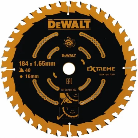 Диск пильный по лам./ДСП DeWalt DT10303-QZ d=184мм d(посад.)=16мм (торцовочные пилы)