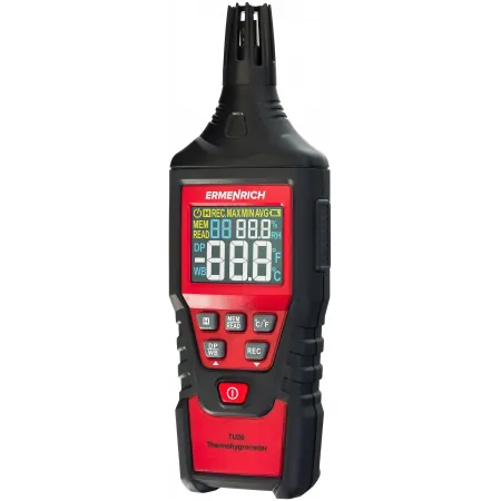 Термогигрометр Ermenrich Wett TU30 портативный черный/красный (82960) Термогигрометр Ermenrich Wett TU30 портативный черный/красный (82960)