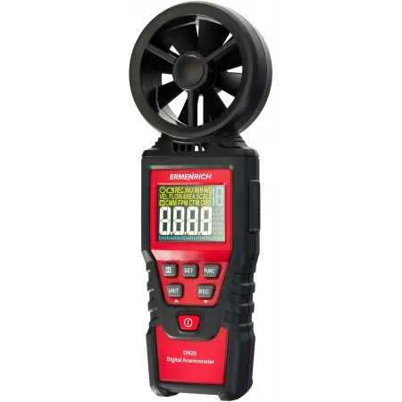 Анемометр-термометр Ermenrich Seek DN20 портативный крыльчатый красный/черный (82972) Анемометр-термометр Ermenrich Seek DN20 портативный крыльчатый красный/черный (82972)