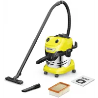 Строительный пылесос Karcher WD 4 S V-20/5/22 1000Вт (уборка: сухая/сбор воды) желтый