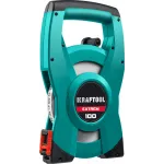 Лента мерная геодезическая Kraftool 34185-100 дл.полотна 100м изм.шкала в см зацеп простой зеленый