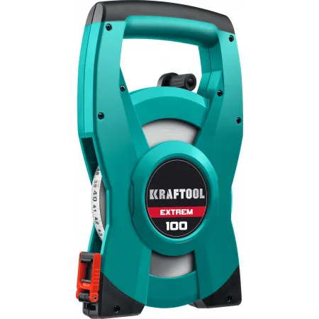 Лента мерная геодезическая Kraftool 34185-100 дл.полотна 100м изм.шкала в см зацеп простой зеленый Лента мерная геодезическая Kraftool 34185-100 дл.полотна 100м изм.шкала в см зацеп простой зеленый