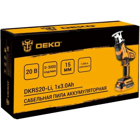 Сабельная пила Deko DKRS20-Li аккум. 3000ход/мин (083-1059)
