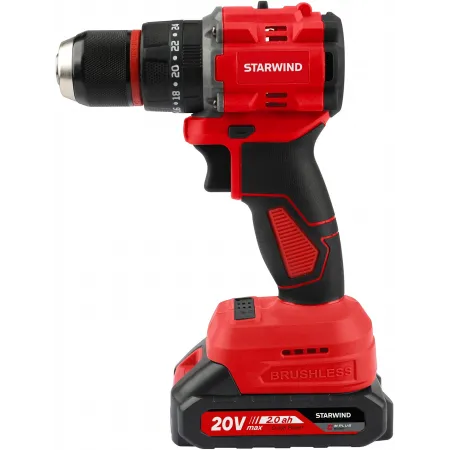 Дрель-шуруповерт Starwind CDB20-2.0/2hs1 20Вт аккум. патрон:быстрозажимной