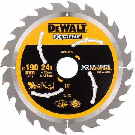 Диск пильный по дер. DeWalt DT99562 (00006667319) d=190мм d(посад.)=30мм (торцовочные пилы)