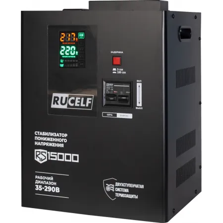 Стабилизатор напряжения Rucelf RS-15000 15кВА однофазный черный
