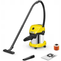 Строительный пылесос Karcher WD 3 S V-15/4/20 1000Вт (уборка: сухая) желтый