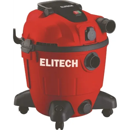 Строительный пылесос Elitech ПС 1235А 1200Вт (уборка: сухая/влажная) черный