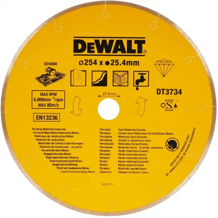 Диск алмазный по керам. DeWalt DT3734 (00000017708) d=254мм d(посад.)=25.4мм (угловые шлифмашины)