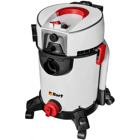Строительный пылесос Bort BAX-500E 1400Вт (уборка: сухая/влажная) белый