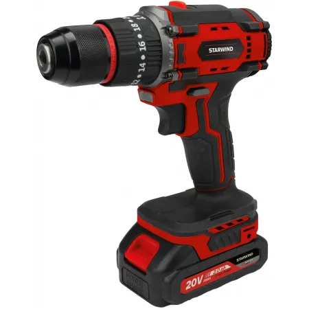 Дрель-шуруповерт Starwind CD20-2.0/2.0hS1 40Вт аккум. патрон:быстрозажимной (кейс в комплекте)