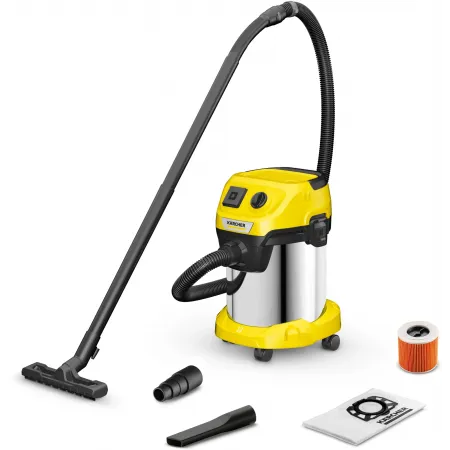 Строительный пылесос Karcher WD 3 P S V-17/4/20 1000Вт (уборка: сухая/сбор воды) желтый