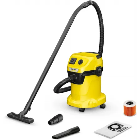 Строительный пылесос Karcher WD 3 P V-17/4/20 1000Вт (уборка: сухая/сбор воды/выдув) желтый