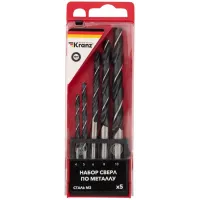 Набор сверл Kranz KR-91-0632 по металлу (5пред.) для шуруповертов/дрелей Набор сверл Kranz KR-91-0632 по металлу (5пред.) для шуруповертов/дрелей