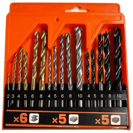 Набор сверл Turbosky TS16 по дер/мет/бет (16пред.) для дрелей Набор сверл Turbosky TS16 по дер/мет/бет (16пред.) для дрелей