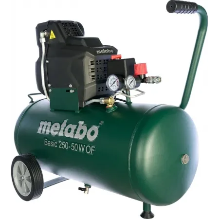 Компрессор поршневой Metabo Basic 250-50 W OF безмасляный 120л/мин 50л 1500Вт зеленый