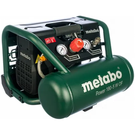 Компрессор поршневой Metabo Power 180-5 W OF безмасляный 160л/мин 5л 1.1Вт зеленый