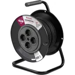Удлинитель силовой Defender ExtR2G-01-30 (99854) 2x0.75кв.мм 4розет. 30м ПВС 6A катушка черный