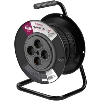 Удлинитель силовой Defender ExtR2G-01-30 (99854) 2x0.75кв.мм 4розет. 30м ПВС 6A катушка черный