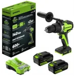 Дрель-шуруповерт Greenworks GD24DD140 аккум. патрон:быстрозажимной (3707607CUD)