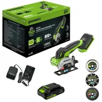 Углошлифовальная машина Greenworks GD24UCS 500Вт 20000об/мин рез.шпин.:M6 d=76мм (3402007CUA)