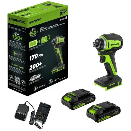 Винтоверт Greenworks ID3170 аккум. патрон:шестигр.1/4" (3804907CUC)