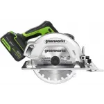 Циркулярная пила (дисковая) Greenworks GD24CS (ручная) D диска.:185мм (1500907CUG) Циркулярная пила (дисковая) Greenworks GD24CS (ручная) D диска.:185мм (1500907CUG)