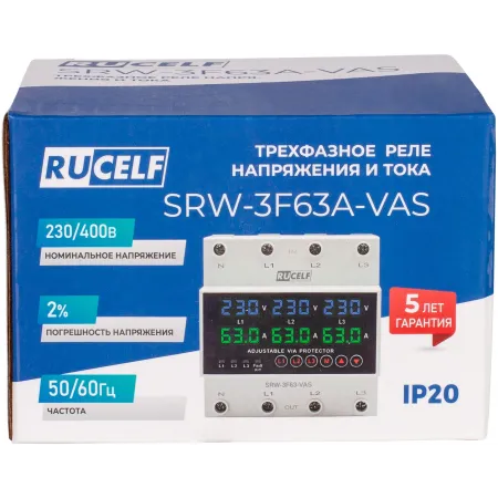 Стабилизатор напряжения Rucelf SRW-3F63-VAS трехфазный белый Стабилизатор напряжения Rucelf SRW-3F63-VAS трехфазный белый