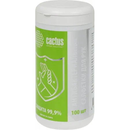 Салфетки влажные Cactus CS-ASHCL100 для рук антибактериальные (100лист.) спиртовые