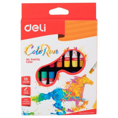 Масляная пастель Deli ColoRun EC20210 18цв. картон.кор./европод.