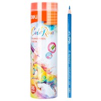 Карандаши цв. Deli EC00338 ColoRun трехгран. тополь 36цв. мет.туб. (36шт)