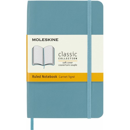 Блокнот Moleskine CLASSIC SOFT QP611B35 Pocket 90x140мм 192стр. линейка мягкая обложка голубой