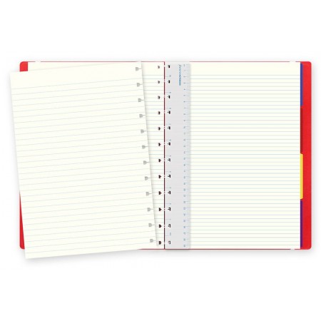 Тетрадь Filofax CLASSIC BRIGHT 115023 A4 PU 56л линейка съемные листы спираль двойная красный