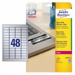 Этикетки Avery Zweckform L6009-20 A4 45.7x21.2мм 48шт на листе/198г/м2/20л./серебристый самоклей. для лазерной печати