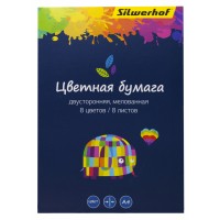 Бумага цветная Silwerhof 917163-14 ассорти двустор.мелов. 8л. 8цв. A4 Цветландия 90г/м2 1диз. папка (упак.:50шт)