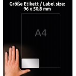 Этикетки Avery Zweckform L6012-20 A4 96x50.8мм 10шт на листе/196г/м2/20л./серебристый матовое самоклей. для лазерной печати