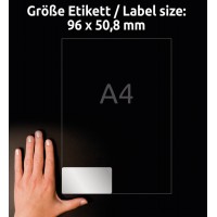 Этикетки Avery Zweckform L6012-20 A4 96x50.8мм 10шт на листе/196г/м2/20л./серебристый матовое самоклей. для лазерной печати