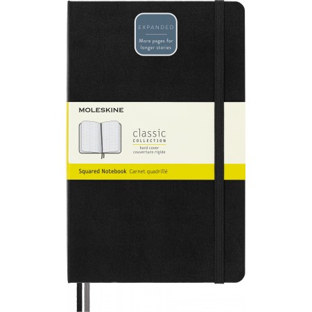 Блокнот Moleskine CLASSIC EXPENDED QP061EXP Large 130х210мм 400стр. клетка твердая обложка черный