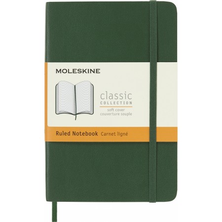 Блокнот Moleskine CLASSIC SOFT QP611K15 Pocket 90x140мм 192стр. линейка мягкая обложка зеленый